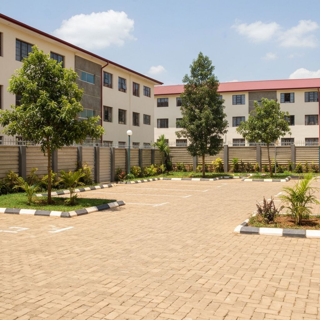 Secure parking courtyard